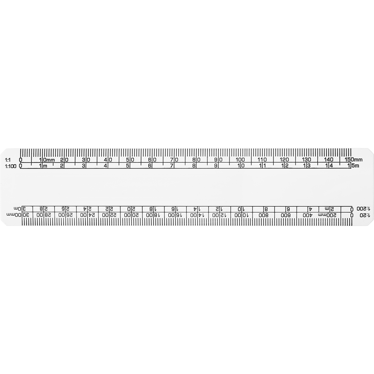 Ruler (Architects Scale) - All White (150mm)
