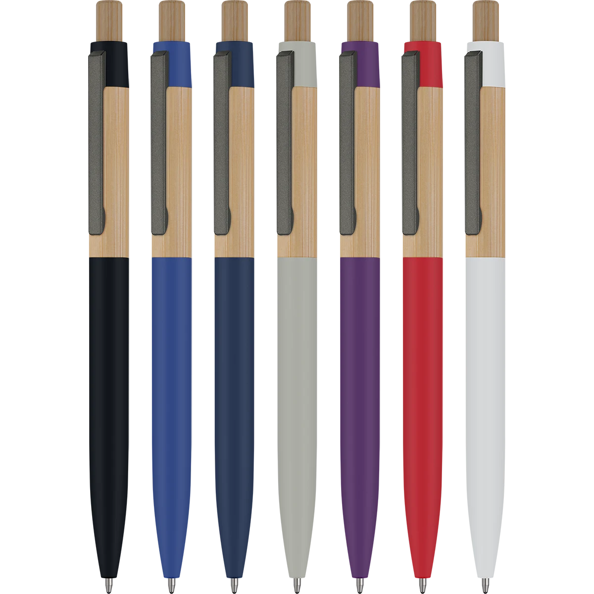 Arena GRS Recycled Aluminium, Bamboo trim Ballpen (Black ink)