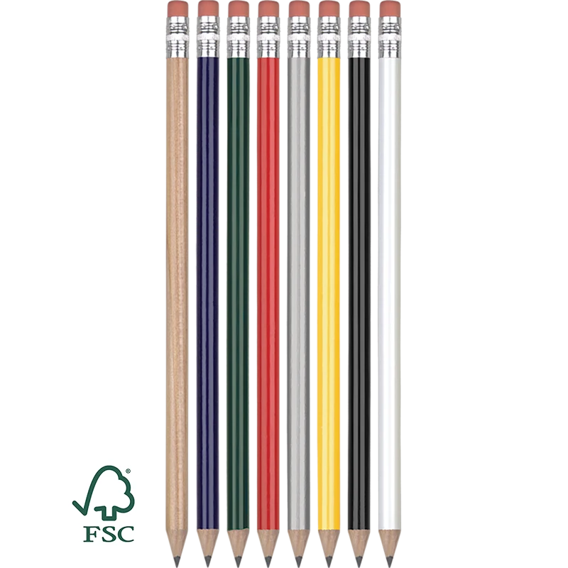 FSC® certified Wooden Pencil with Eraser - Sharpened