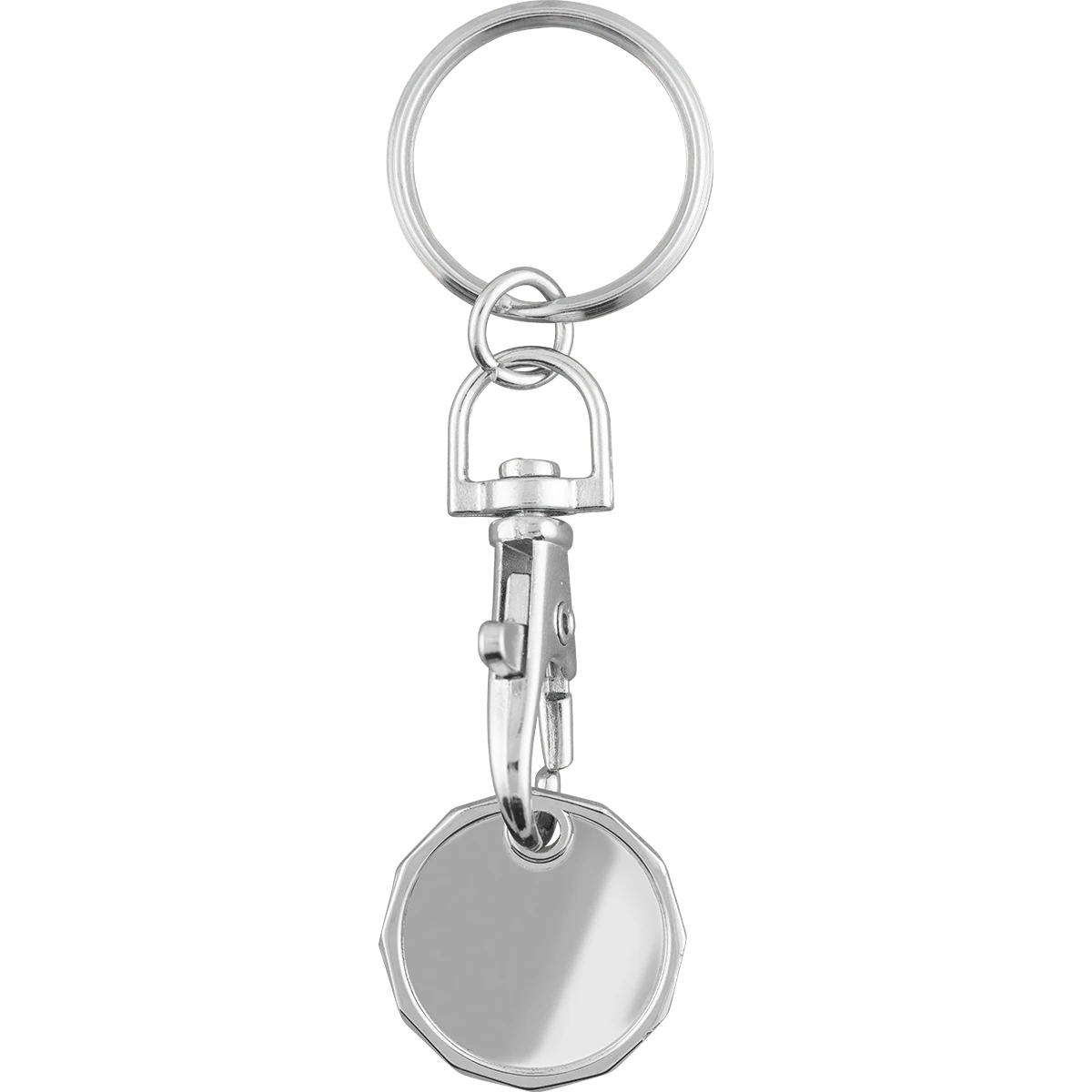 Trolley Coin (Pound) - 2 Sides Recessed with Keyring